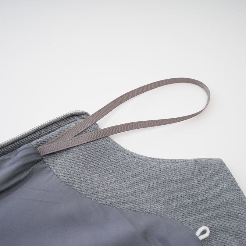 Zuri Grey Faux Fur Mini Dress Polyester Invisible Zipper Non-Functional Buttons